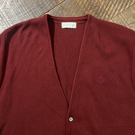 80s IZOD アクリルニットカーディガン