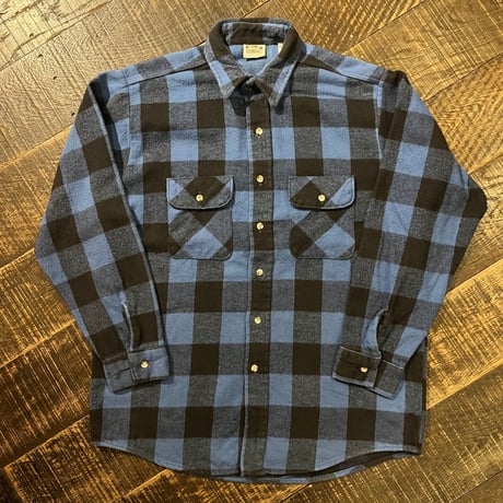 90s FIVE BROTHER ヘビーネルシャツ / "BLUE × BLACK"