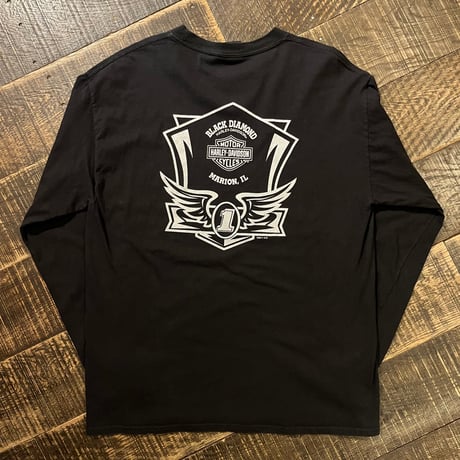 10s HARLEY-DAVIDSON "NEVER FAKED / NO CAGES" ロングスリーブTシャツ