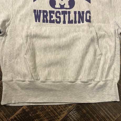 00s Champion REVERSE WEAVE 染み込みプリントパーカー / MAUMEE WRESTLING