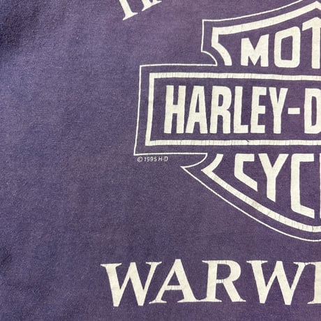 90s HARLEY-DAVIDSON "OCEAN STATE" プリントTシャツ / FADE
