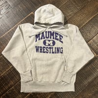 00s Champion REVERSE WEAVE 染み込みプリントパーカー / MAUMEE WRESTLING