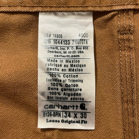 Carhartt ダブルニーダックペインターパンツ / B136 BRN "34×30"