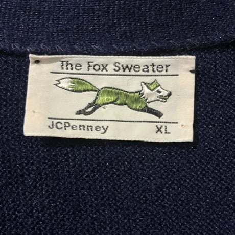80s JCPenney "The Fox Sweater" アクリルニットカーディガン