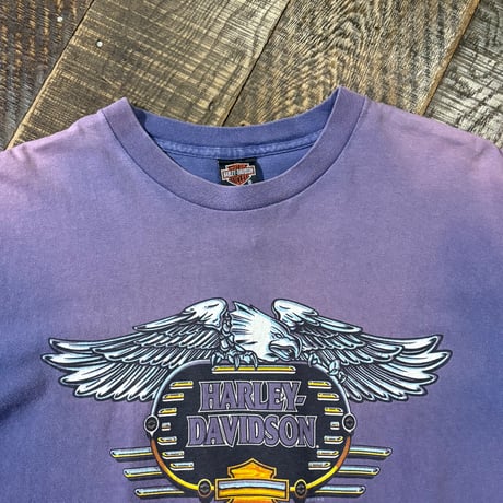 90s HARLEY-DAVIDSON "OCEAN STATE" プリントTシャツ / FADE