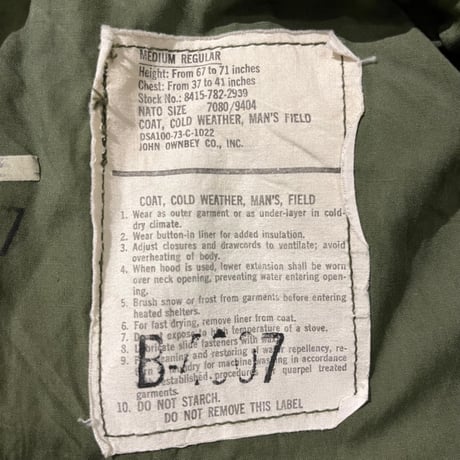 70s U.S. ARMY M-65 フィールドジャケット / 3rd