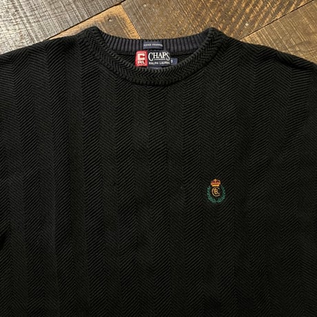 CHAPS RALPH LAUREN コットンニットセーター "HAND FRAMED"