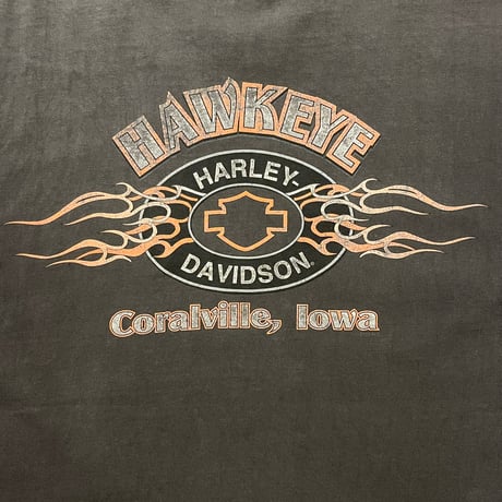 00s HARLEY-DAVIDSON "MAKE SOME NOISE" プリントTシャツ / FADE