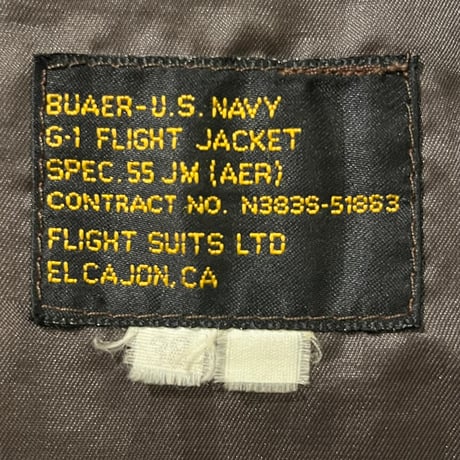 80s~ FLIGHT SUITS LTD "G-1タイプ" レザーフライトジャケット