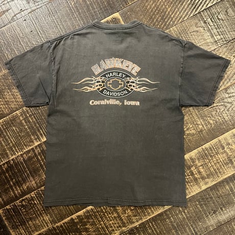 00s HARLEY-DAVIDSON "MAKE SOME NOISE" プリントTシャツ / FADE