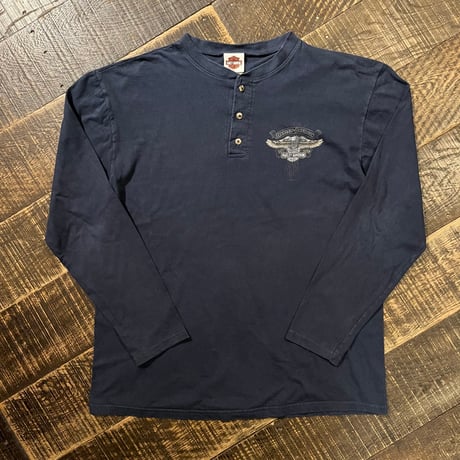 00s Harley-Davidson "METRO" ヘンリーネックロングスリーブTシャツ