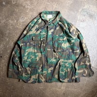 70s U.S. Military COAT, HOT WEATHER, COMOUFLAGE PATTERN RIPSTOP LARGE-SHORT
