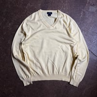 BROOKS BROTHERS Vネックコットンセーター