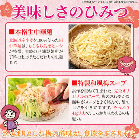 ★まもなく販売終了！在庫数残りわずか！★【送料無料】【ポスト投函】梅の爽やかな酸味が食欲をそそる冷やし中華☆うめねぇちゃん5食セット