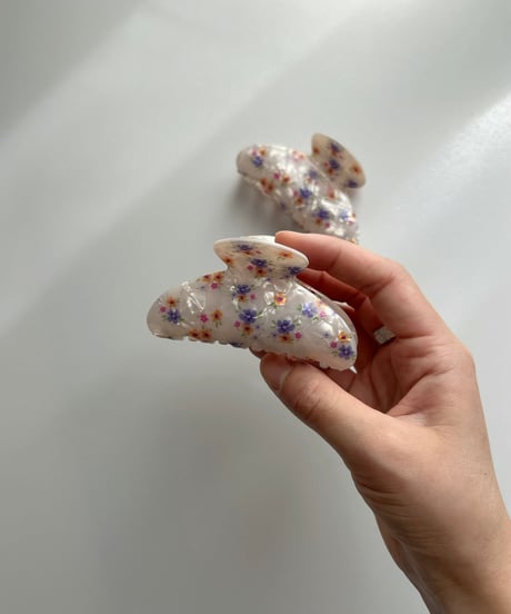 フラワーミニヘアクリップ