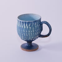 ハンドル付き葡萄酒カップミニ（青）[fuji pottery]