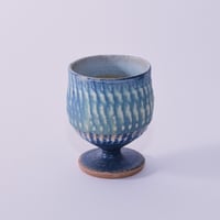 葡萄酒カップミニ（青）[fuji pottery]