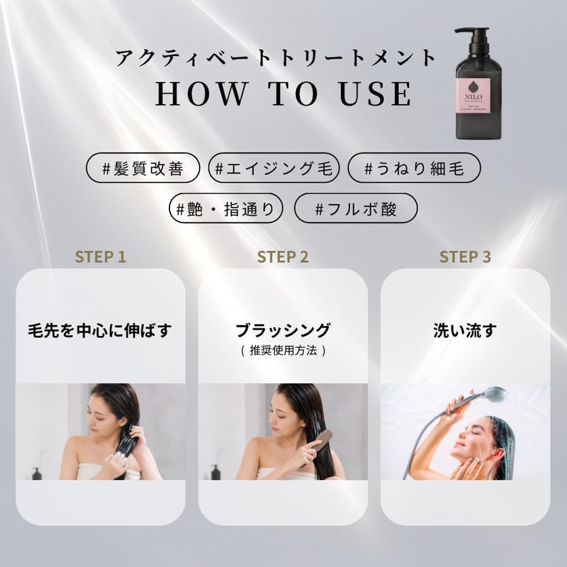高濃度フルボ酸 ACTIVATE SHAMPOO・TREATMENT 300mLセット | NILO