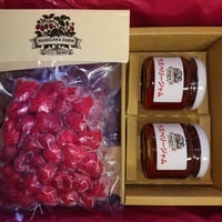 信州上田・ラズベリー尽くしプレミアム［特製ジャム2瓶化粧箱＆完熟果実500g］