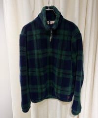00s WOOLRICH ブラックウォッチ柄 ハーフジップフリースジャケット
