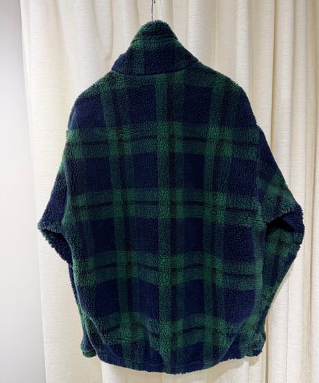 00s WOOLRICH ブラックウォッチ柄 ハーフジップフリースジャケット