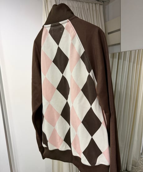 80s Fred Perry コットンポリ アーガイルトラックジャケット