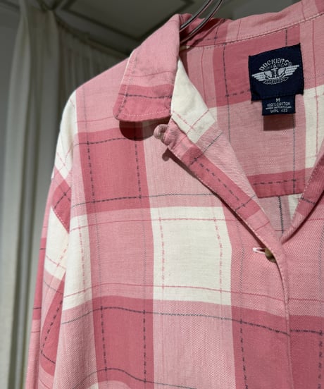 ポルトガル製 90s DOCKERS オープンカラーチェックシャツ