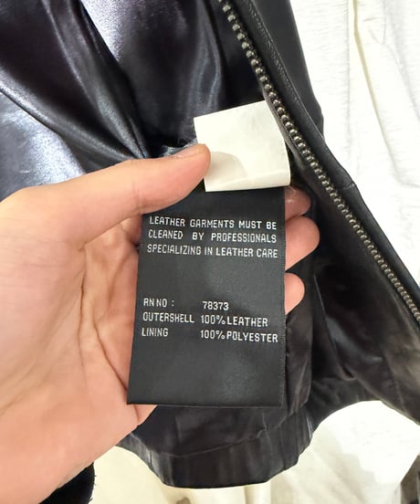 90s KIRKLAND シングル ジップアップ ラムレザージャケット