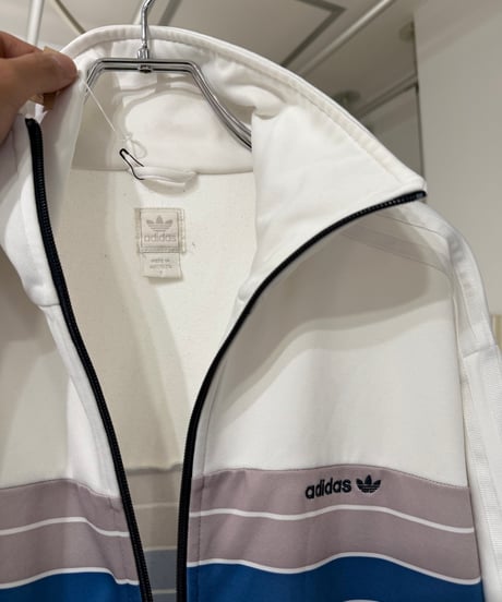 00s adidas "曲がりジップ" マルチボーダー トラックジャケット