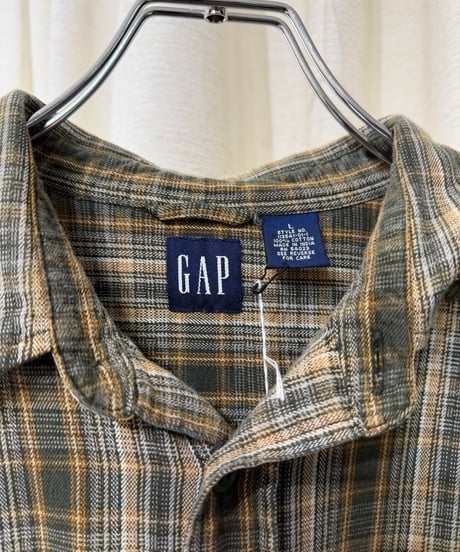 90s インド製 GAP 袖ポケット付き チェックネルシャツ