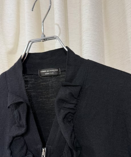 Comme Des Garçons Homme Plus ウール ジップアップフリルカーディガン