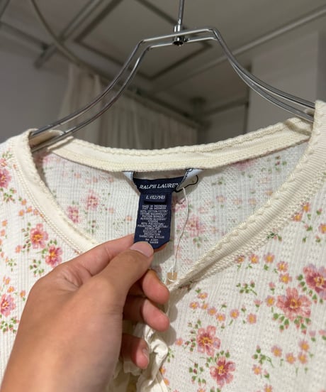00s Polo Ralph Lauren フリル花柄サーマルT