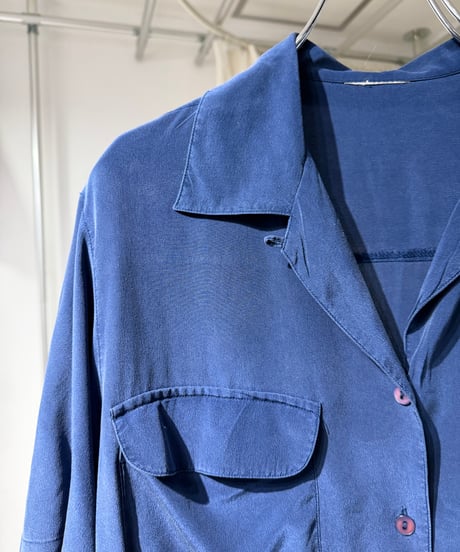 90s シルクオープンカラーシャツ