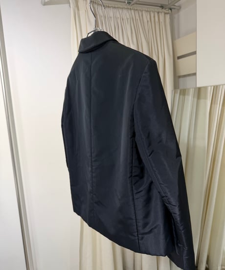 2009s PRADA シルクポリエステル パフ三つボタンテーラードジャケット
