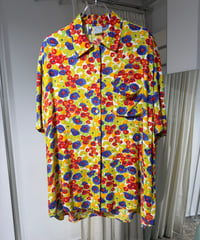 80s イタリア製 UNITED COLORS OF BENETTON レーヨン総柄シャツ
