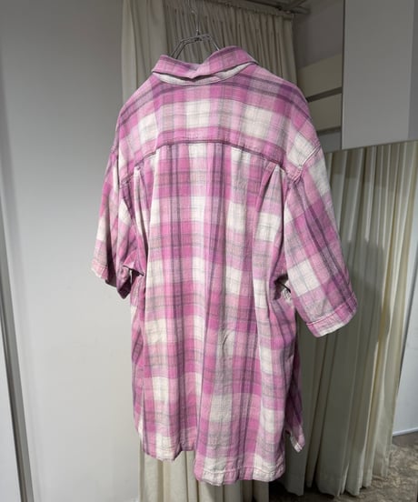 90s Tommy Bahama シルクチェック半袖シャツ