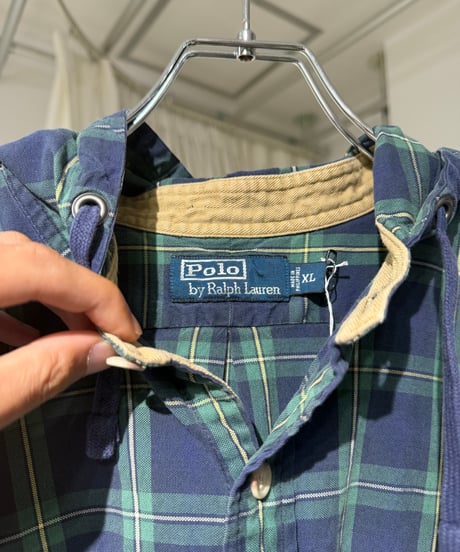 90s Polo Ralph Lauren フード付きコットンシャツ