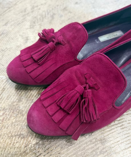 PRADA スウェードタッセルローファー