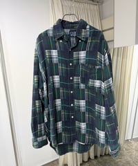90s GAP パッチワークデザイン ネルシャツ