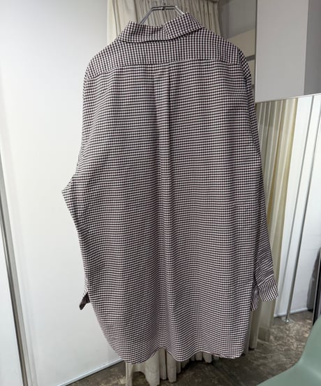 00s USA製 Brooks Brothers ブラウン ギンガムチェック ボタンダウンシャツ