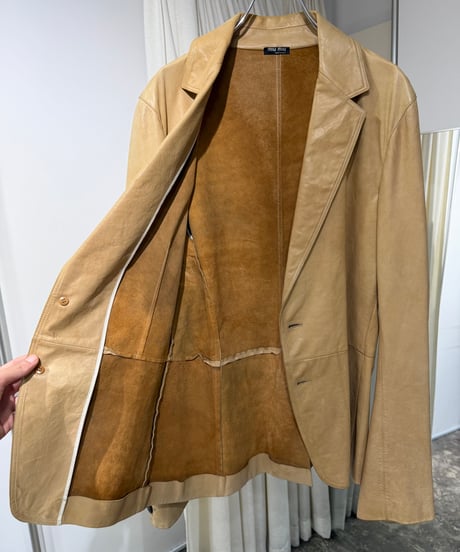 2000s MIU MIU レザーテーラードジャケット