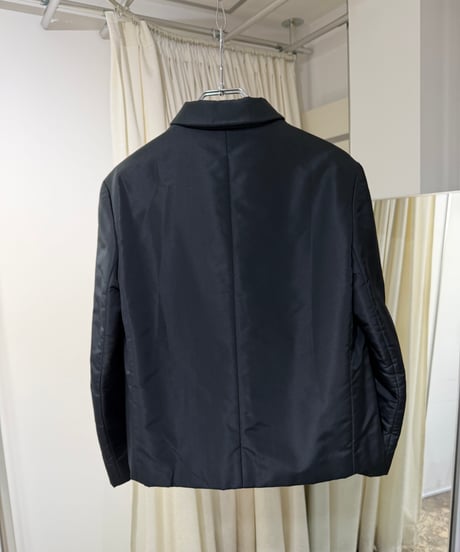 2009s PRADA シルクポリエステル パフ三つボタンテーラードジャケット