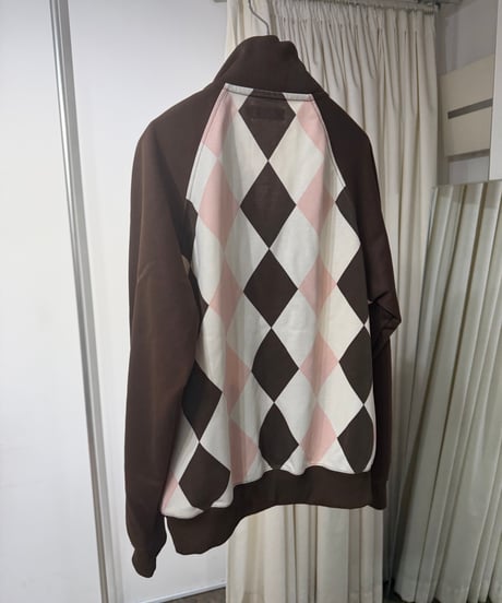 80s Fred Perry コットンポリ アーガイルトラックジャケット