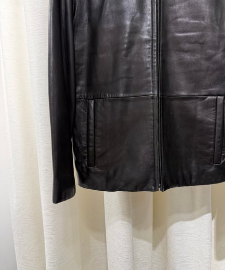 90s KIRKLAND シングル ジップアップ ラムレザージャケット