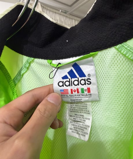 90s adidas ツートーン ハーフジップナイロンシェル