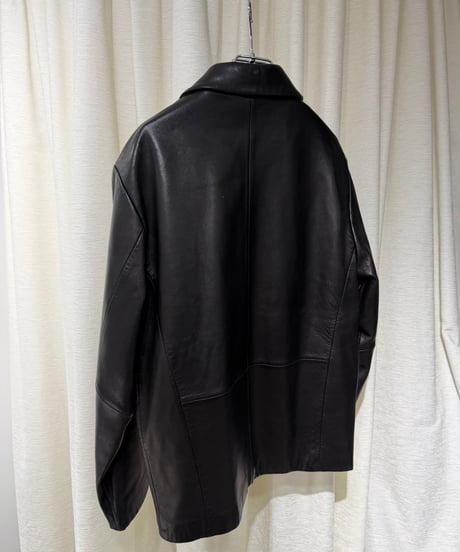 90s KIRKLAND シングル ジップアップ ラムレザージャケット