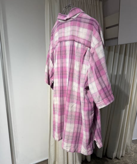90s Tommy Bahama シルクチェック半袖シャツ