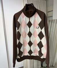 80s Fred Perry コットンポリ アーガイルトラックジャケット