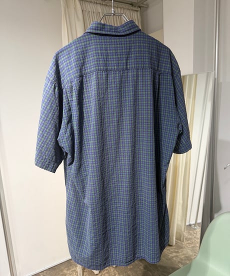 90s  シアサッカーチェックシャツ