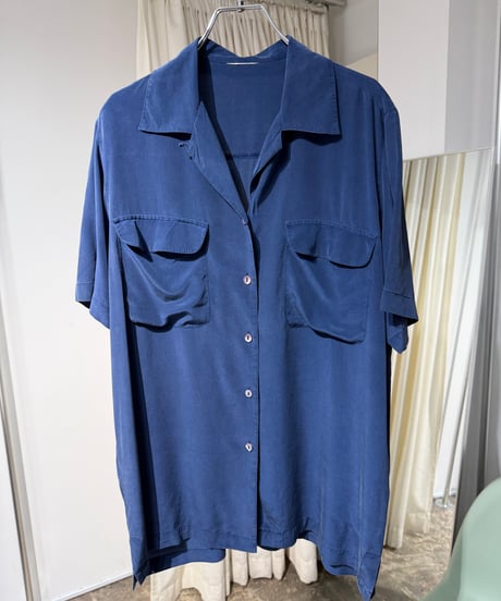 90s シルクオープンカラーシャツ